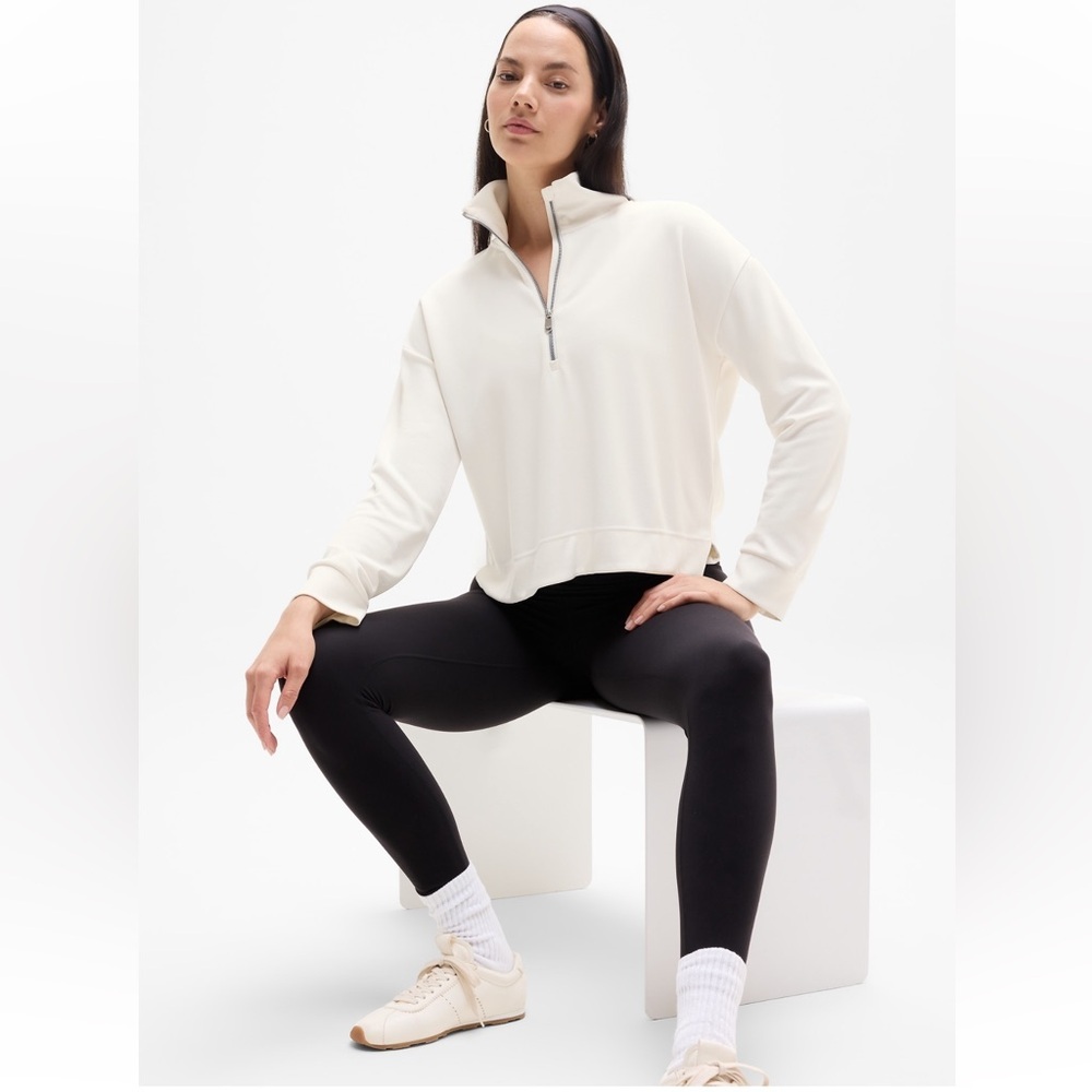Athleta Seasoft Quarter Zip in Magnolia White - Picture 4 of 10